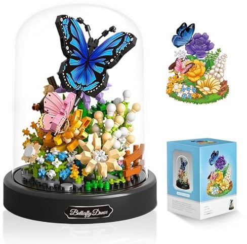 Floral Bouquet Building Set, 530 Pieces, Botanical Collection with Display Case, DIY Craft Gift for Adults, Mothers, Women, Ideal for Mother's Day, Birthdays, Home Decor