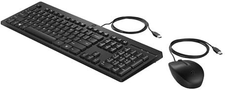 HP 225 - Juego de teclado y ratón - 100% - tamaño completo - USB - QWERTZ - alemán - negro