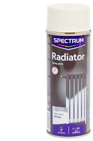 Heizkörper Sprühfarbe 400 ml – Weiß Hochglanz oder Schwarz Matt – hitzebeständige Heizkörperfarbe bis 110 °C, schnelltrocknend, schimmelbeständig & langlebiger Schutz für Heizungen (Hochglanz Weiß)
