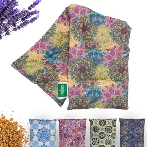Sac de graines pour micro-ondes - 50 x 15 cm - Graines et lavande - 100 % coton - Sac de graines pour micro-ondes - Sac thermique chaud et froid - Motif mandala (manala tropique)