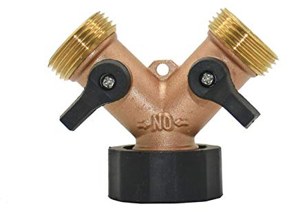 MDFCWJATHI Pipe Fittings Brass 2-Way Garden Faucet Female Thread 3/4 Y Irrigation Valve Manifold Quick Connector Garden Hose Manifold 1 Set (Color : BSP) MDFCWJATHI