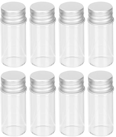 VALICLUD Lot de 10 Flacons en Verre Médical de 10 Ml Bouchon en Aluminium Flacons à Vis Étanches pour Huiles Essentielles Échantillons et Usage Cosmétique Mini Bouteilles Transparentes