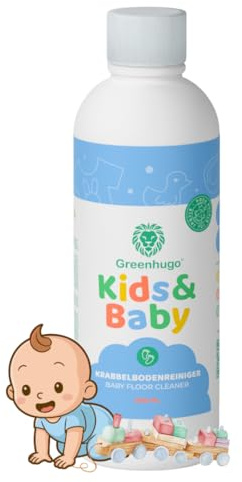 Greenhugo Nettoyant pour sol d'éveil pour bébé | Écologique et végétalien | Nettoyant sol pour chambre d'enfant | Sans résidus | 500 ml