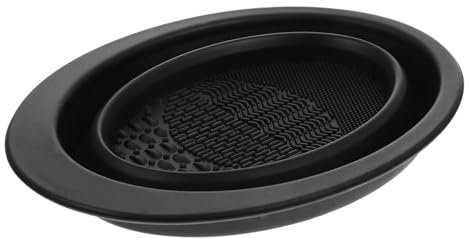 Zerodeko Cosmetic Brush Cleaning Bowl Silicone Scrubber Pad Black Makeup Brush Washer for Professional Beauty Tool Cleaning and Sponge Rinsing