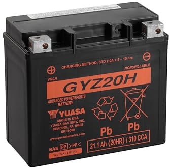 Yuasa GYZ20H Batterie moto 12 V 320 CCA VRLA sans entretien