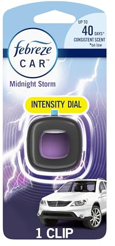 Febreze Car Air Freshener Vent Clip, Midnight Storm, 1 count, .06 oz