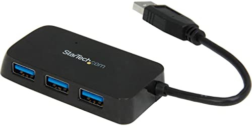 StarTech 5.7-Inch Portable 4 Port SuperSpeed Mini USB 3.0 Hub, Black ST4300MINU3B
