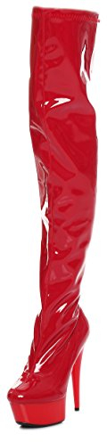 Lack Overknee high Heels Rot oder weiß Gr 36-41 NEU (36, Rot)