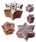 Handgefertigt Designs Star und Schneeflocke Holz Blöcke Stempel (Set von 5)