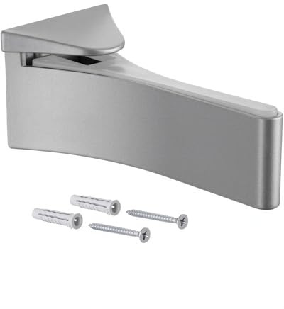 Gedotec Reggimensola di design - Mensola a muro in metallo - Anodizzato Argento | Staffa per mensola per impieghi gravosi | MAFO | Spessore ripiano 6-30 mm | Supporto per ripiano | 1 Pezzo
