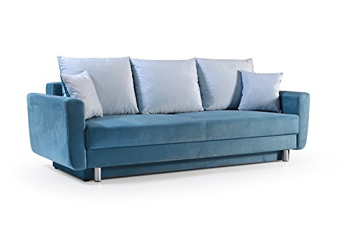 mb-moebel Schlafsofa Kippsofa Sofa mit Schlaffunktion Klappsofa Bettfunktion mit Bettkasten Couchgarnitur Couch Sofagarnitur 3er ELSA