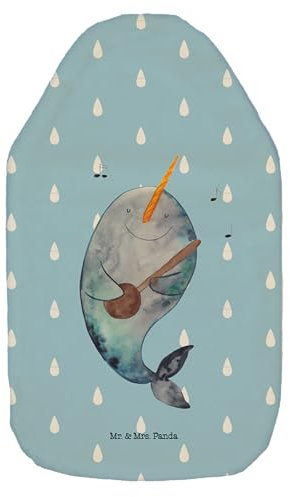 Mr. & Mrs. Panda Wärmflasche Narwal Gitarre - Geschenk, Probleme, Meerestiere, Meer, Kleine Wärmflasche, Tanzen, Kinderwärmflasche, Körnerkissen,