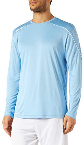 uhlsport Stream 22 - Maglia a Maniche Lunghe da Bambino, Bambini, Maglietta, 100347822, skyblau/Weiß, 128