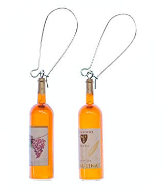 Miniblings Wine Bottle Earrings Earhooks Drink Wine Bottles Brown Party 5cm
