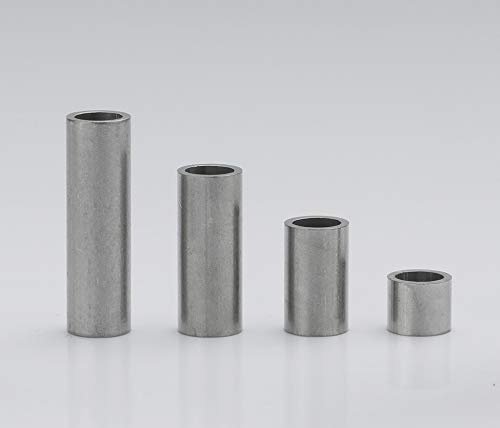 Edelstahl Distanzhülsen, Abstandshülsen – ohne Innengewinde, M4 Schrauben beweglich durchsteckbar – 6 x 4.4 x 0.8 mm (Außen x Innen x Wandstärke) – 5 Stück, Länge 5 mm