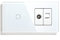 BSEED Touch-Schalter für Glaswandleuchte 1 Fach 1 Weg mit 1/2 TV Antenne Koaxial und RJ45 Cat5e Ethernet Buchse Steckdosen Weiß