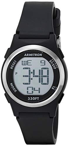 Armitron Sport Women's Digital Chronograph Resin Strap Watch, 45/7102 Black/Silver
