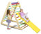 DREAMADE Kletterdreieck mit Rampe, klappbar Kletterspielzeug Holzdreieck aus Massivholz, Indoor Klettergerüst für Kinder ab 3 Jahren (Bunt)