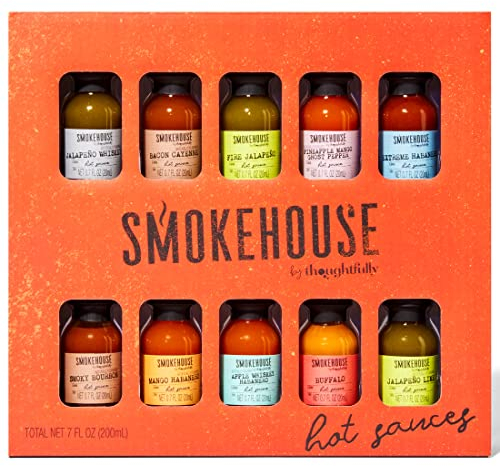 Thoughtfully - Smokehouse Hot Sauce Set - Probierset Mit 10 Verschiedenen Scharfen Saucen