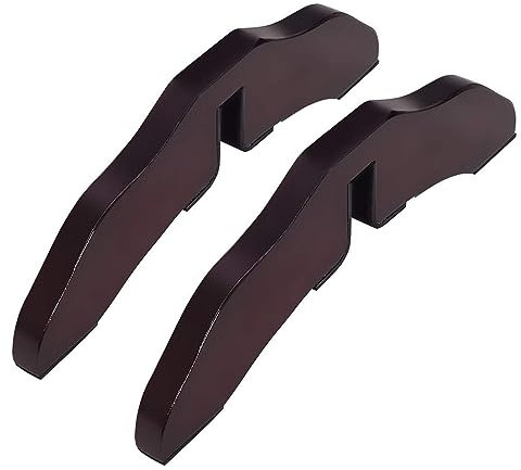 COSTWAY 2 x Stützfüße für Hunde Absperrgitter, 2 cm Gitterfüße für Schutzgitter, Füße für Kindergitter Treppengitter Türschutzgitter, Kieferholz, braun