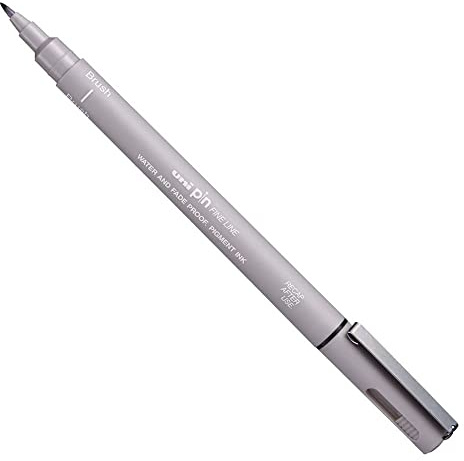 Uni-Ball 000200BR GC Fasermaler mit Pinselspitze, hellgrau