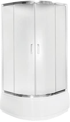 ECOLAM® Duschkabine Modern 90 x 90 x 165 cm R55 Viertelkreis Strukturglas Duschabtrennung Dusche Schiebetüren strukturiert pflegeleicht