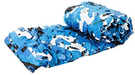 Mdurian Tarnnetz Camouflage Netz Sonnenschutz Tarnung Camo Net für Jagd Camping Dekoration Schutz Zeltschirm Ozean 4m x 4m