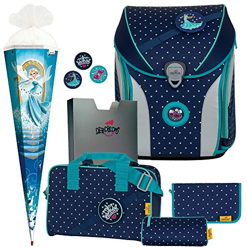 Generisch Star Princess - Prinzessin - Eiskönigin - DerDieDas ErgoFlex MAX Buttons Schulranzen-Set 6tlg. - SCHULTÜTE GRATIS DAZU