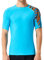 SURFEASY Men's Rash Vest Swim Shirts, Sun Protection Short Sleeve Quick Drying Rash Guard Base Layer Snorkeling Swimming Surfing Tops (Blue,3XL)