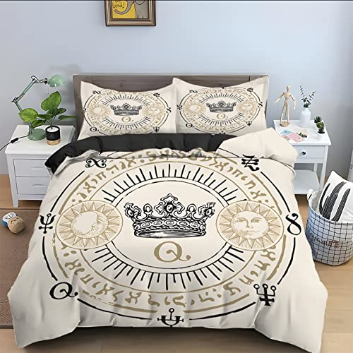 SJSXWQN Bettwäsche 135x200 Gelbe Krone Bettwäsche-Set mit Reißverschluss Schließung für Kinder Mädchen Weicher Atmungsaktive Mikrofaser Bettbezug + 2 Kopfkissenbezug 80x80 cm