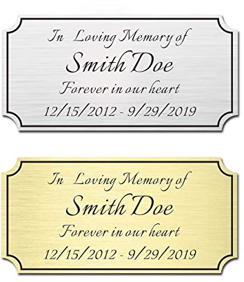 5,1 x 10,1 cm, Placas Talladas Elegantes Personalizadas, Placas Conmemorativas Personalizadas, Placas de Identificación Talladas con Láser de Acero Inoxidable Cepillado o Latón
