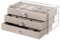 CHARMDI Acrylic Jewellery Box for Women with 3 Drawers, Girls Jewellery Storage with Dividers,Organiser box for Rings Bangle Bracelet Necklace and Earring Grey