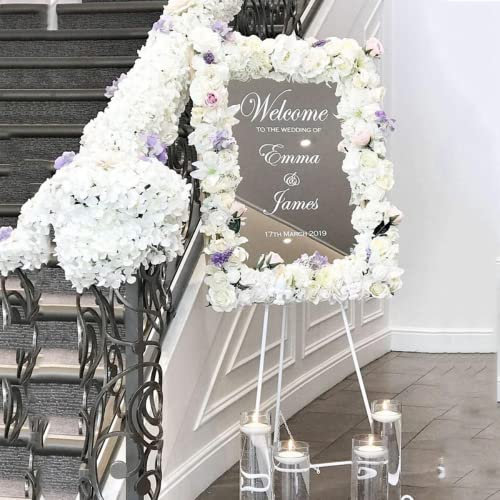 Wedding Welcome Mirror Sign Stickers Engagements Vinyl Decals Customized Marriage Party Wall Sticker Decoration Art (14.9 x 22.44 in(38x57cm))
