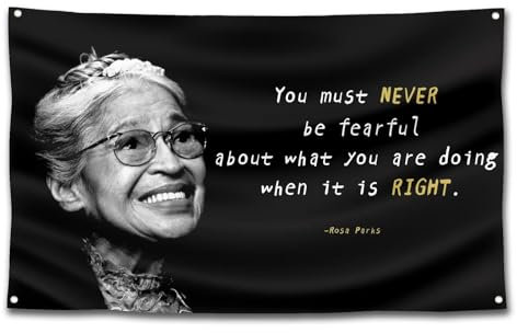 FULAISMGS Nah Rosa Parks Flagge, inspirierendes Wandkunst-Poster, schwarze Geschichte, Monatsdekoration, Feminismus, motivierende Sprachflaggen für Zimmer, Jungs, lustige Wandteppiche, 90x150 cm