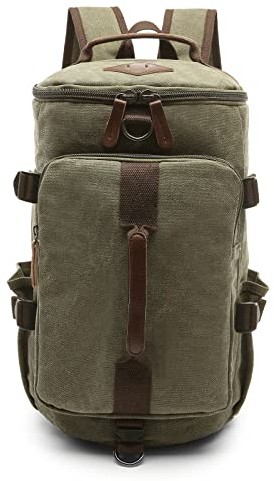 DORRISO Mode Herren Laptop Rucksack Groß Schulrucksack Teenager Daypacks Reise Laptop Rucksack für 15.0 Zoll Laptop Casual Business Herren Bergsteigen Leinwand Rucksack Grün