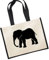 Huuraa Jutetasche Elefant Silhouette Geschenk 21 Liter Black Jute und Baumwolle Einkaufstasche Elefant Geschenkidee