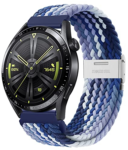 AidorMax Nylon Elastische Uhrenarmbänder Schnellspanner-Armband 20mm, Ersatzarmbänder mit Verstellbarer Rutschfester Schnalle für Smartwatches und Armbanduhren Herren Damen (20mm, Blaubeere)