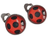 Ladybug Marienkäfer Edelstahl Ohrclips 8 mm oder 12 mm mit bequemen Polstern (12 mm Motiv)