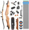 Bogenschießen Recurve Bogen Set für Anfänger Erwachsene 66 68 70 Holzbogen Jugend Bogen Set 14-40lbs Takedown Langbogen Jagd Bogen Sportbogen (70-24lbs, Bogenset 2-Schwarze gliedmaßen)