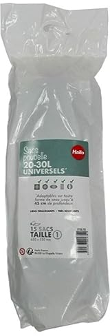 15 sacs poubelle fermeture à coulisse 30L