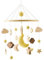 Mobile Baby Windspiele, Häkelnadel 3D Mond Sonne Regenbogen Mobile Baby Babybett Wickeltisch Holz mit Wolken, Hängende Bettglocke Ornament Geschenk für Baby Mädchen oder Jungen (Mond)