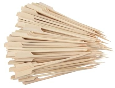 Fackelmann 9902850 Lot de 100 pics à brochette en bois, pic à brochette, pic en bois, ustensile de barbecue, Bois, 15 cm