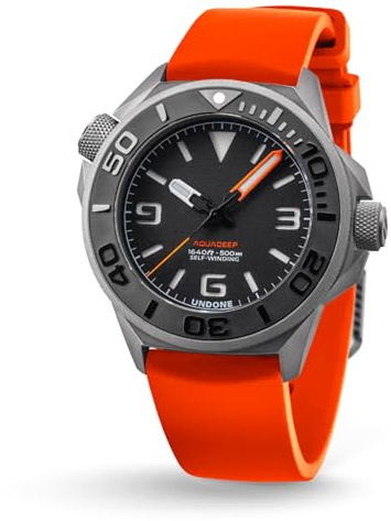 Undone Aquadeep Automatische Taucheruhr für Herren, 43 mm, 500 m wasserdicht, Armbanduhr für Taucher für Herren mit Gummiband