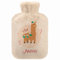 Personalisierte Wärmflasche mit Minky Pullover Bezug 2 Liter Bettflasche mit schönen Fleece-Druck Bezug Gummi Wärmflasche mit Deckel Weihnachtslama [092]