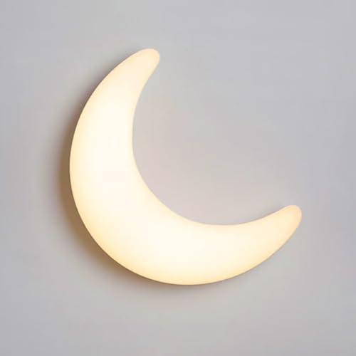 GUANSHAN Creme 3D Simulation Mond Wandleuchte Kreative Mond Nachttisch Wandleuchte Romantische Mond Wand Beleuchtung Dekorative Wandleuchte Für Schlafzimmer, Wohnzimmer, Kinderzimmer