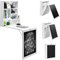 GOPLUS Mesa de Pared Plegable con Compartimento Integrado y Pizarra, Escritorio de Ordenador Que Ahorra Espacio, Ideal para Salón, Comedor, Oficina 61.1 x 15.8 x 75 CM (Blanco)