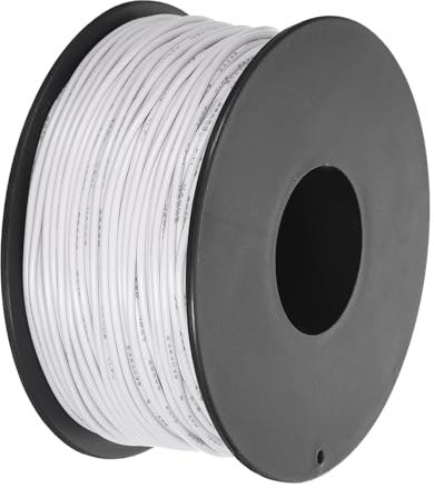 QUARKZMAN Filo 28AWG Calibro 28Filo Intrecciato in PVC Cavo Collegamento, Cavo Elettrico UL1007 Bobina Filo Rame Stagnato 50M/164 Piedi Bianco per Collegamenti Interni, Marino
