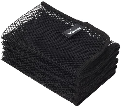 VIVOTE Paquete de 5 paños de Malla para Platos, estropajos de Red de Secado rápido, paños de Cocina, paños de Limpieza para Lavar Platos, Lavables a máquina, paños de Cocina, 30 x 30 cm, Negro
