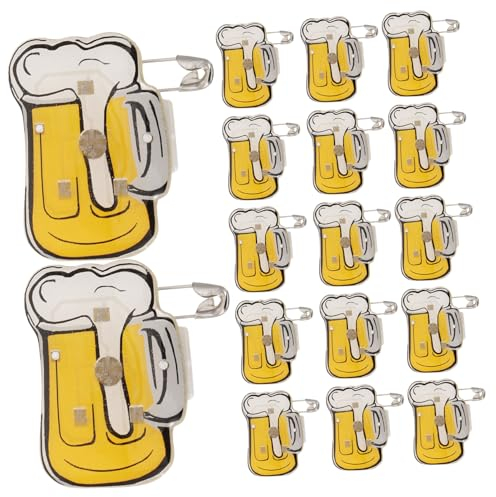 PACKOVE 200 Pièces broche de dessin animé accessoires de costume de l'oktoberfest mignon broche revers flash costume bière chope à Biere Vêtements badge Positionner LED