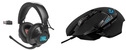 JBL Quantum 610 Over-Ear Gaming Kopfhörer – Wireless 2 & Logitech G502 Hero High-Performance Gaming-Maus mit Hero 25K DPI optischem Sensor